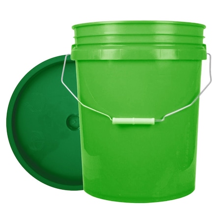World Enterprises Bucket, 12 in H, Lime Green and Green 5LIGRN,345GRN